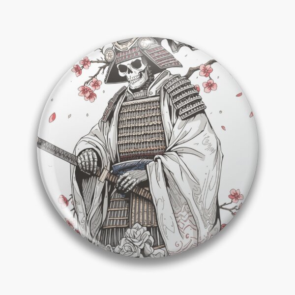 Item preview, Samurai Skull Cherry Blossom Art  designed and sold by redblink store.