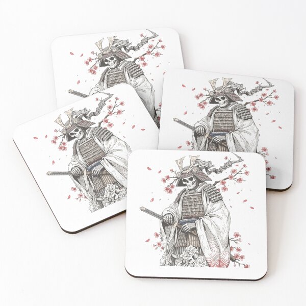 Item preview, Samurai Skull Cherry Blossom Art  designed and sold by redblink store.