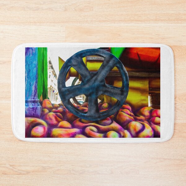 Item preview, Colorful Carnival Float Sculpture With Large Wheel and Surreal Foam Shapes in Parade designed and sold by Nmallia.