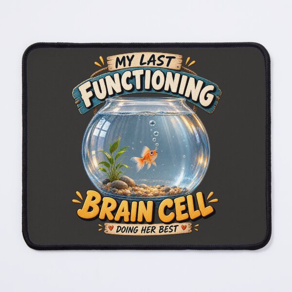 Item preview, My Last Functioning Brain Cell – Funny Goldfish designed and sold by Golden Era Studio.