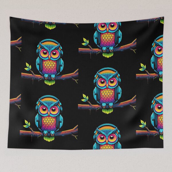 Item preview, Neon owl vibes in the dark designed and sold by RAMemory.