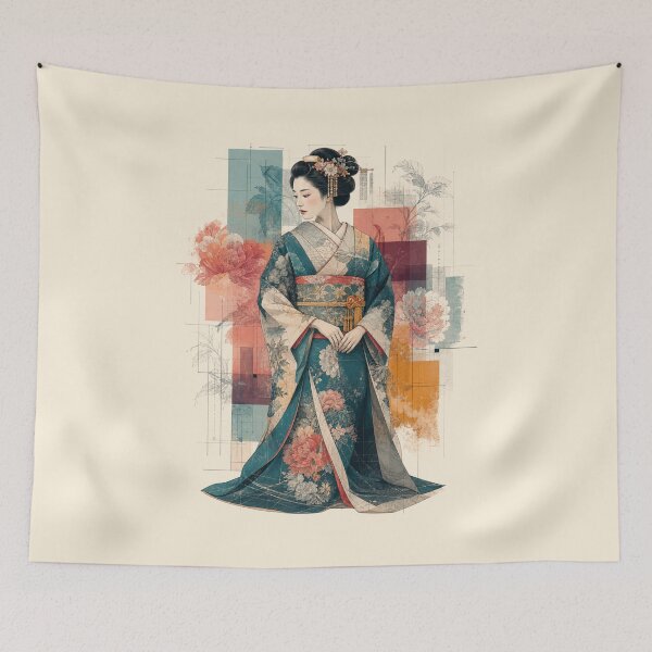 Item preview, Botanical Equilibrium: Geisha Among Peonies designed and sold by Fregoli 2D.
