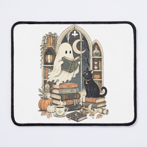 Item preview, Cute Bookworm Shirt, Ghost Reading Book Halloween Black Cat Library T-Shirt, Spooky Reader Gift, Book Lover Halloween Graphic Tee designed and sold by OUICHA.