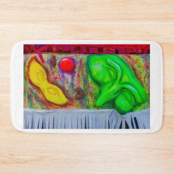 Item preview, Colorful Carnival Float With Bright Masks And Abstract Painted Backdrop At Parade Celebration designed and sold by Nmallia.