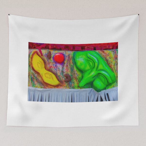Item preview, Colorful Carnival Float With Bright Masks And Abstract Painted Backdrop At Parade Celebration designed and sold by Nmallia.