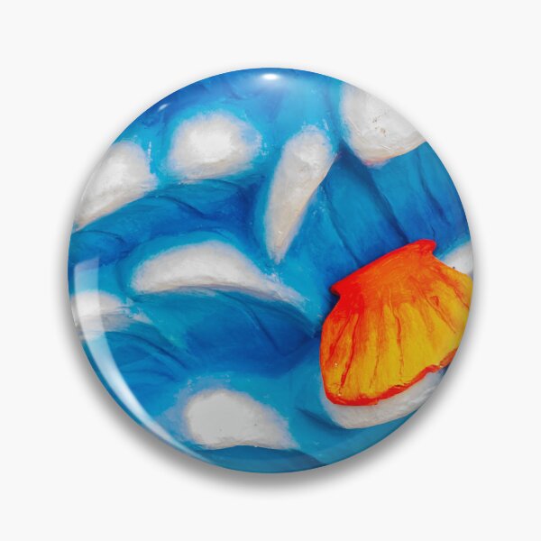 Item preview, Orange Petal on Blue Abstract Painted Texture With White Highlights, Colorful Artistic Background designed and sold by Nmallia.