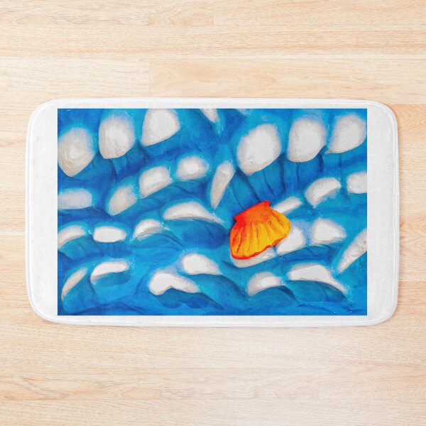 Item preview, Orange Petal on Blue Abstract Painted Texture With White Highlights, Colorful Artistic Background designed and sold by Nmallia.