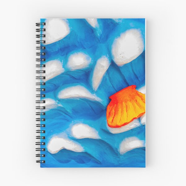 Item preview, Orange Petal on Blue Abstract Painted Texture With White Highlights, Colorful Artistic Background designed and sold by Nmallia.