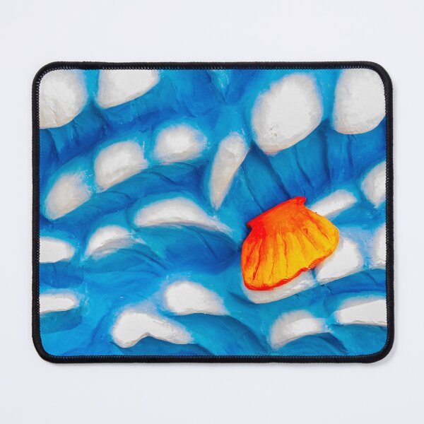 Item preview, Orange Petal on Blue Abstract Painted Texture With White Highlights, Colorful Artistic Background designed and sold by Nmallia.