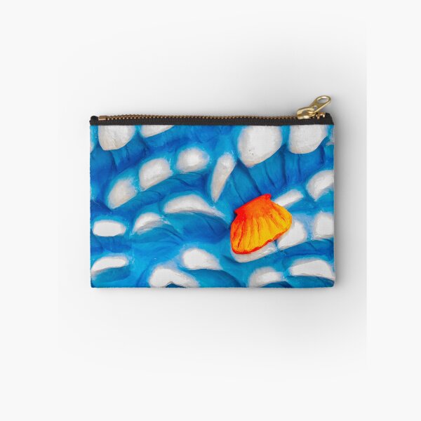 Item preview, Orange Petal on Blue Abstract Painted Texture With White Highlights, Colorful Artistic Background designed and sold by Nmallia.