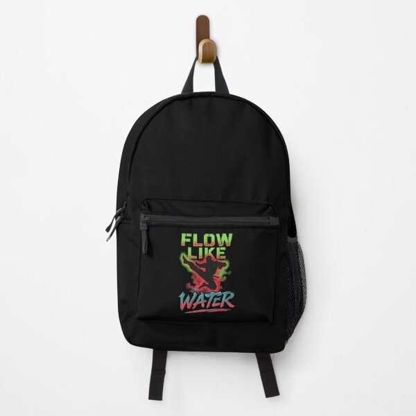Item preview, Like Water Ninja - Retro Neon Martial Arts Silhouette Art designed and sold by A-M-G-Shop.