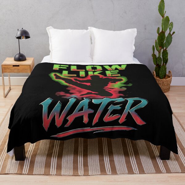 Item preview, Like Water Ninja - Retro Neon Martial Arts Silhouette Art designed and sold by A-M-G-Shop.