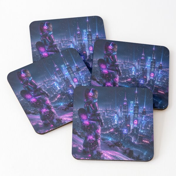 Item preview, Cyberpunk Snowboard Girl - Neon Future Anime Style | Genesis Collection designed and sold by NeonRealmsStudio.