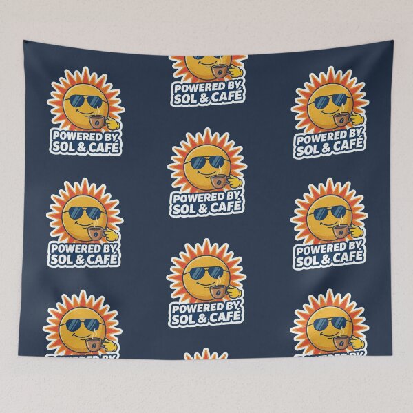 Item preview, Powered By Sol And Cafe - Funny Spanish Sun Coffee designed and sold by UkrainianSpain.