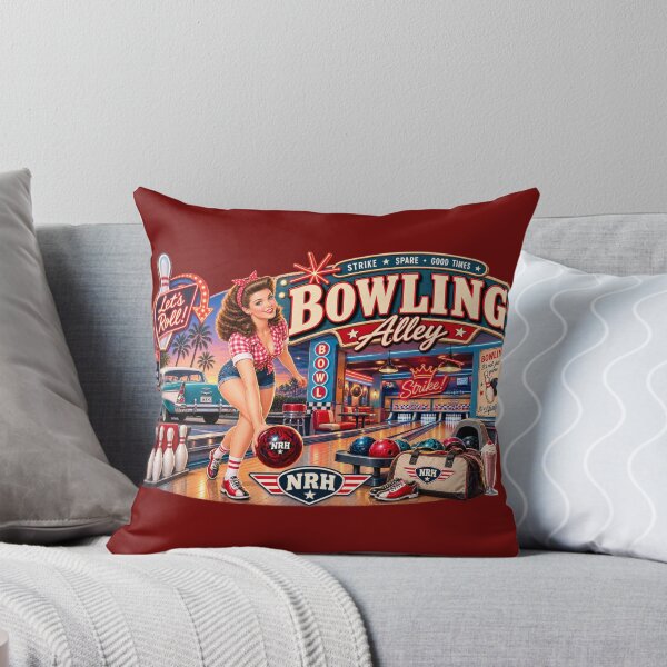 Item preview, Retro Vintage Bowling Alley Poster designed and sold by Normandy Road Heritage.