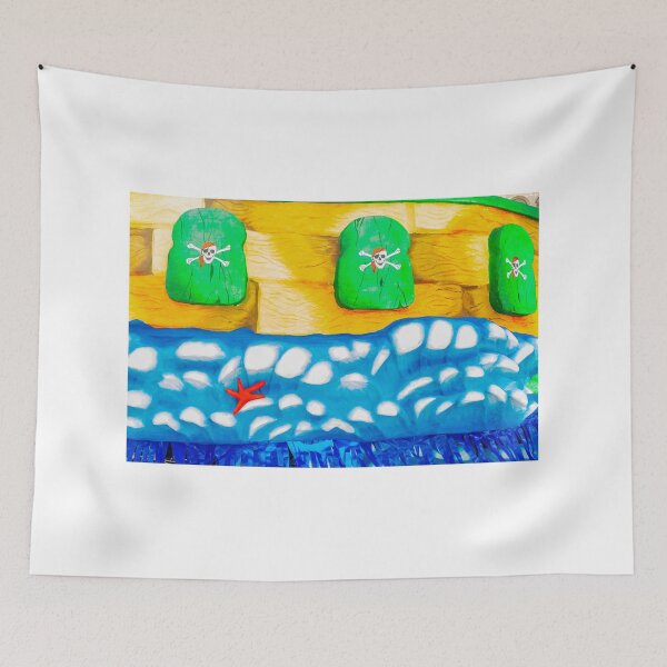 Item preview, Colorful Pirate Parade Float With Skull And Crossbones Wave Scene At Carnival Festival designed and sold by Nmallia.