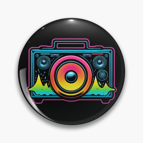 Item preview, Glowing neon speaker soundwave art sticker designed and sold by RAMemory.
