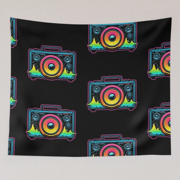 Item preview, Glowing neon speaker soundwave art sticker designed and sold by RAMemory.