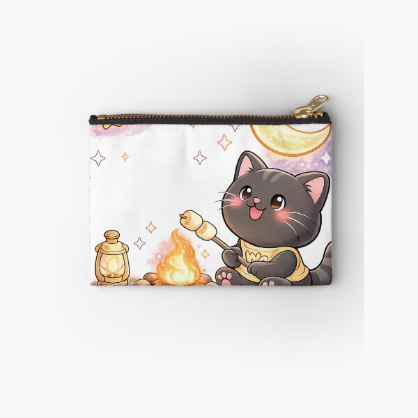 Item preview, Kawaii Black Cat Toasting Marshmallows Cute Cartoon Animal Design designed and sold by Wawa5656.