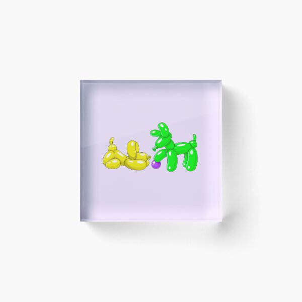 Item preview, Green & Yellow Balloon Dogs with Purple Ball designed and sold by DesgnsxGifts.