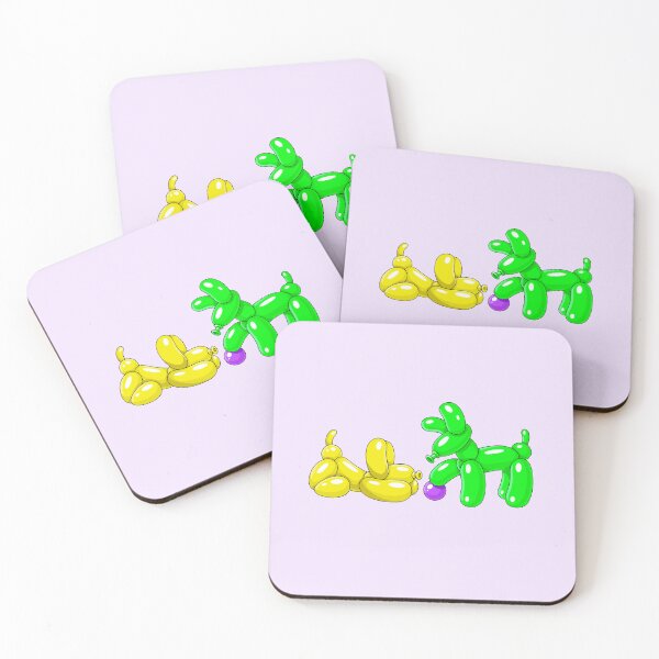 Item preview, Green & Yellow Balloon Dogs with Purple Ball designed and sold by DesgnsxGifts.