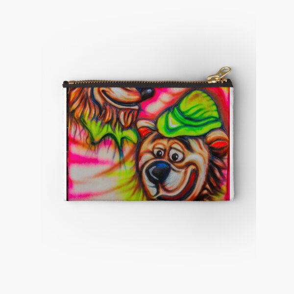Item preview, Colorful Cartoon Animal Graffiti Banner With Smiling Bear And Fox Wearing Green Hats designed and sold by Nmallia.