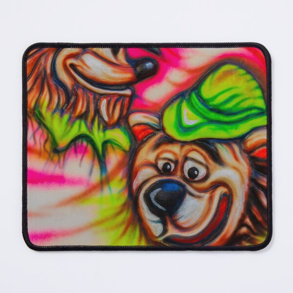 Item preview, Colorful Cartoon Animal Graffiti Banner With Smiling Bear And Fox Wearing Green Hats designed and sold by Nmallia.