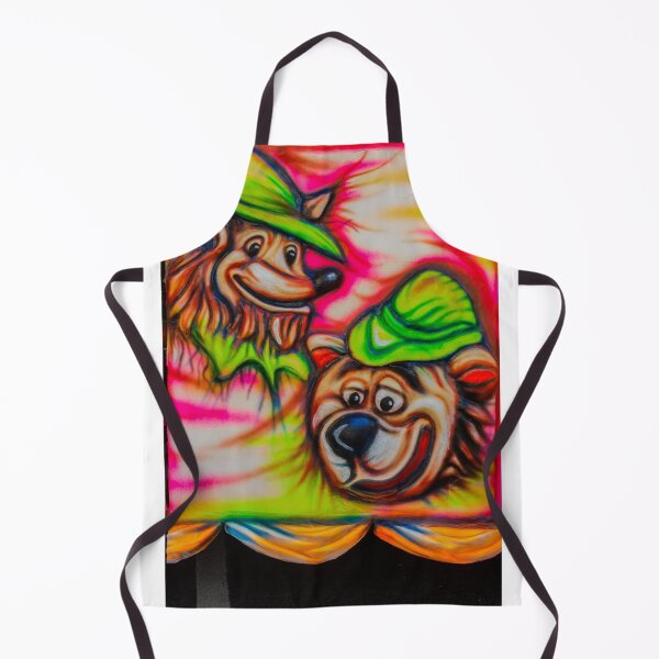 Item preview, Colorful Cartoon Animal Graffiti Banner With Smiling Bear And Fox Wearing Green Hats designed and sold by Nmallia.