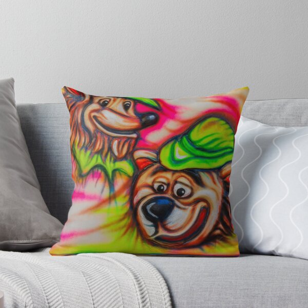 Item preview, Colorful Cartoon Animal Graffiti Banner With Smiling Bear And Fox Wearing Green Hats designed and sold by Nmallia.