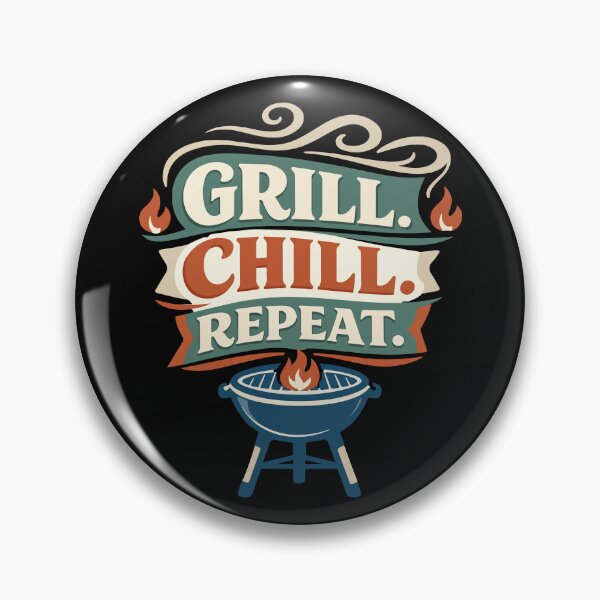 Item preview, Grill Chill Repeat BBQ – Barbecue Gift designed and sold by stylishdzign.