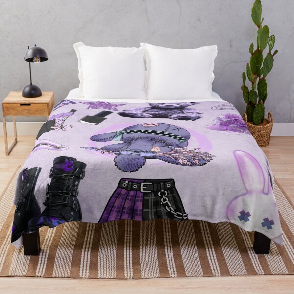 Item preview, Purple Goth Aesthetic Collage Graphic Pattern | Pastel Goth Alt Streetwear designed and sold by Side By Side Studio.