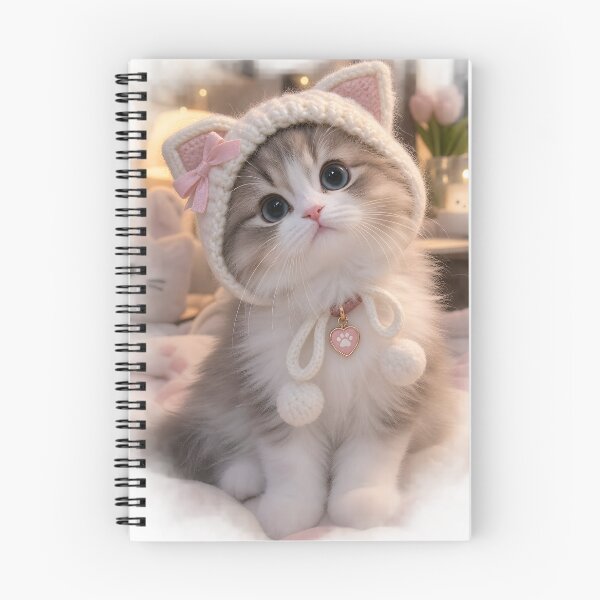 Item preview, Cute Cozy Kitten in Cat Ear Bonnet designed and sold by TinyWeird.