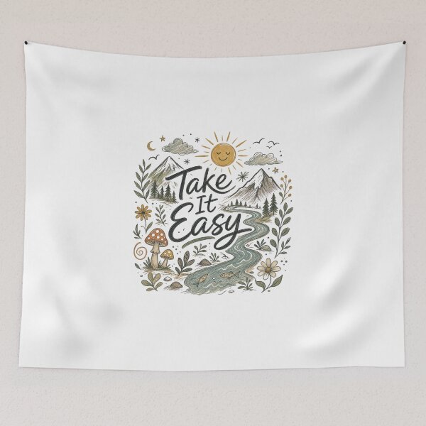 Item preview, Take It Easy | Minimalist Relaxed Lifestyle Typography T-Shirt designed and sold by rushaib.