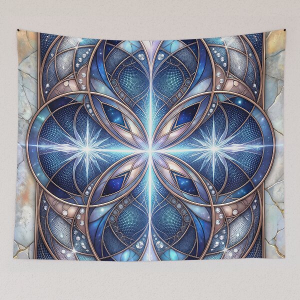 Item preview, Sparkling Blue and Bronze Fractal with Stone Background designed and sold by Frackxion.