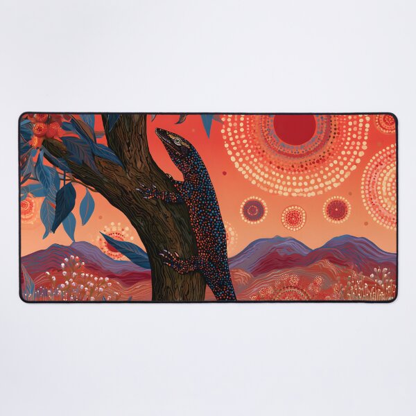Item preview, Aboriginal Inspired Dot Art - Australian Lizard Desert Spirit designed and sold by GrinGalore.