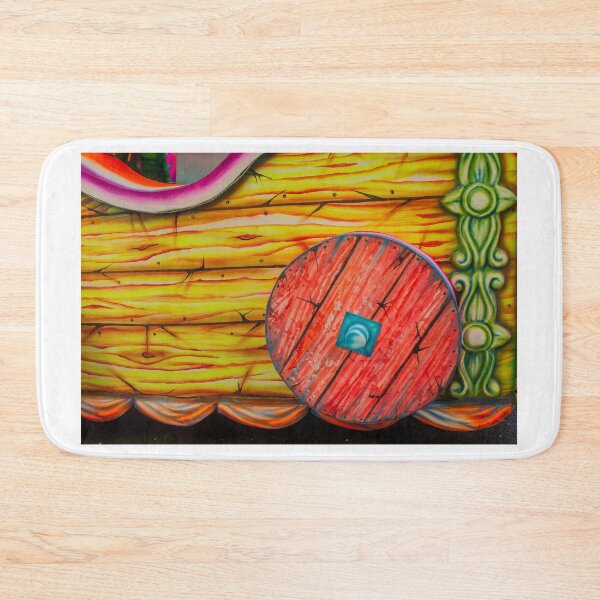 Item preview, Colorful Painted Carnival Float Panel With Red Wooden Wheel And Decorative Green Trim designed and sold by Nmallia.