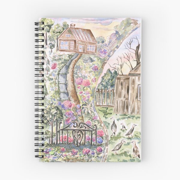 Item preview, Watercolor Cottagecore Garden Painting designed and sold by Flowersforbear.