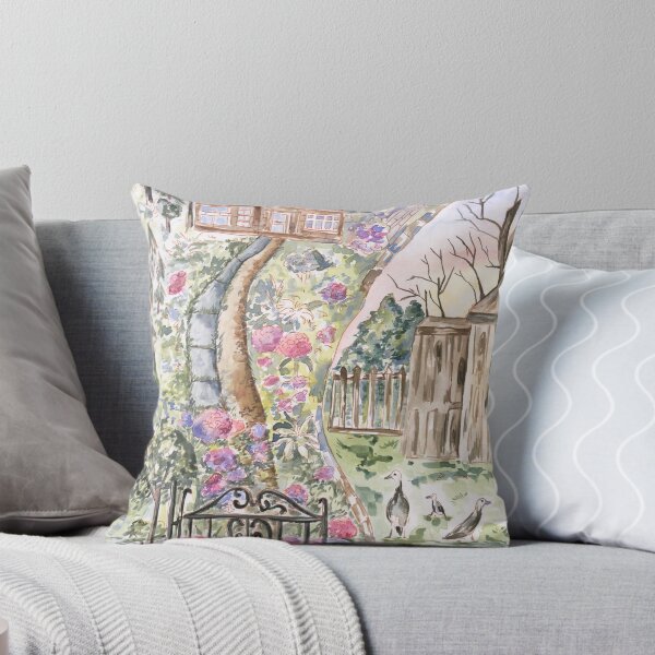 Item preview, Watercolor Cottagecore Garden Painting designed and sold by Flowersforbear.