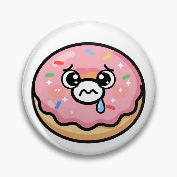 Item preview, Cute Worried Kawaii Donut Cartoon | Adorable Donut Sticker & Gift Design designed and sold by Rood Art Studio.