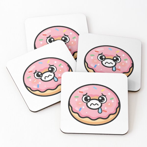 Item preview, Cute Worried Kawaii Donut Cartoon | Adorable Donut Sticker & Gift Design designed and sold by Rood Art Studio.