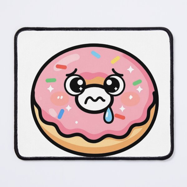 Item preview, Cute Worried Kawaii Donut Cartoon | Adorable Donut Sticker & Gift Design designed and sold by Rood Art Studio.