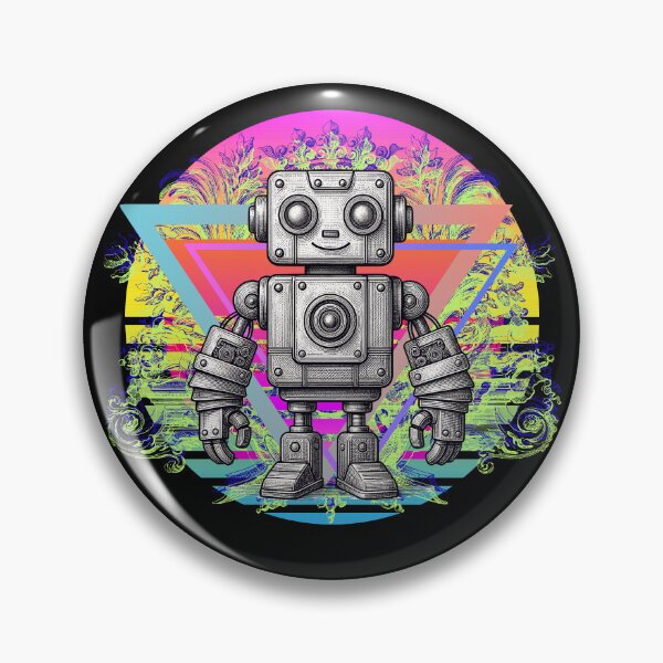 Item preview, Retro Synthwave Robot Art Decal designed and sold by Side By Side Studio.