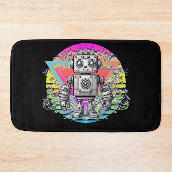 Item preview, Retro Synthwave Robot Art Decal designed and sold by Side By Side Studio.