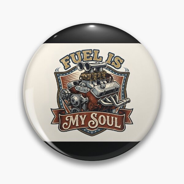 Item preview, Fuel Is My Soul Vintage V8 Engine Garage Badge designed and sold by eihabo.