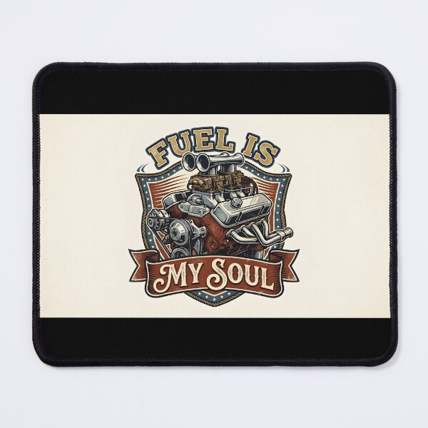 Item preview, Fuel Is My Soul Vintage V8 Engine Garage Badge designed and sold by eihabo.
