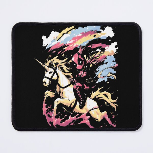 Item preview, Chibi Deadpool Riding Unicorn Holographic Rainbow Explosion Design designed and sold by Jermaine Dixon.