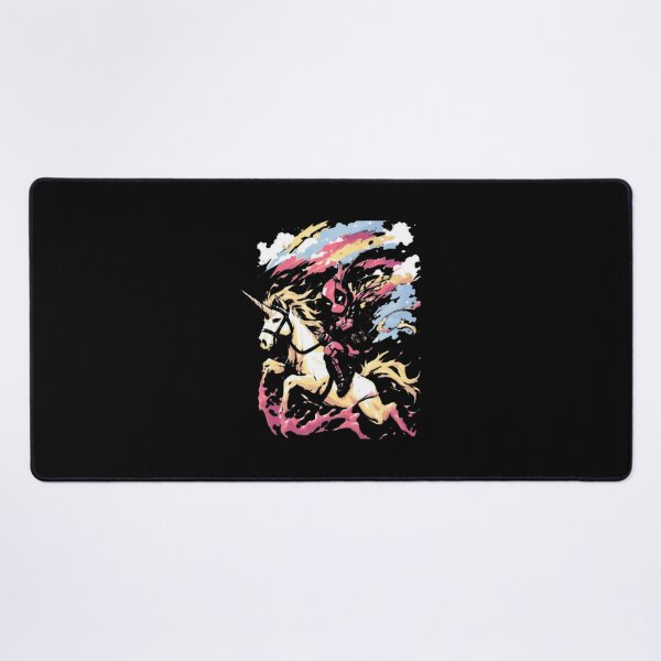 Item preview, Chibi Deadpool Riding Unicorn Holographic Rainbow Explosion Design designed and sold by Jermaine Dixon.