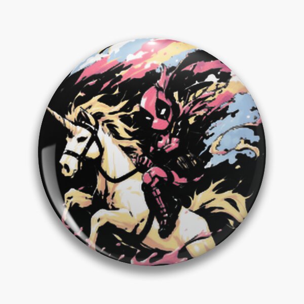 Item preview, Chibi Deadpool Riding Unicorn Holographic Rainbow Explosion Design designed and sold by Jermaine Dixon.