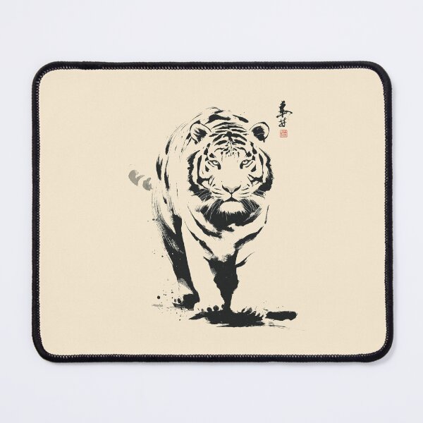 Item preview, Bold Tiger Portrait Chinese Ink Art designed and sold by GoodOldPrints4.