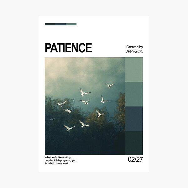 Item preview, Patience Islamic Minimalist Art designed and sold by Najmi27.